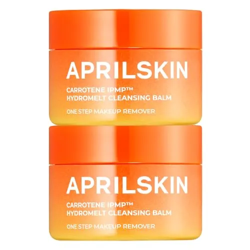 Aprilskin Carrotene IPMP Hydromelt Double Cleansing Makeup Remover Oil Balm Mini Size | Vegan | Blackheads Remover | Makeup Cleanser | Korean Skin Care | Kbeauty | Travel Size, 2 Packs