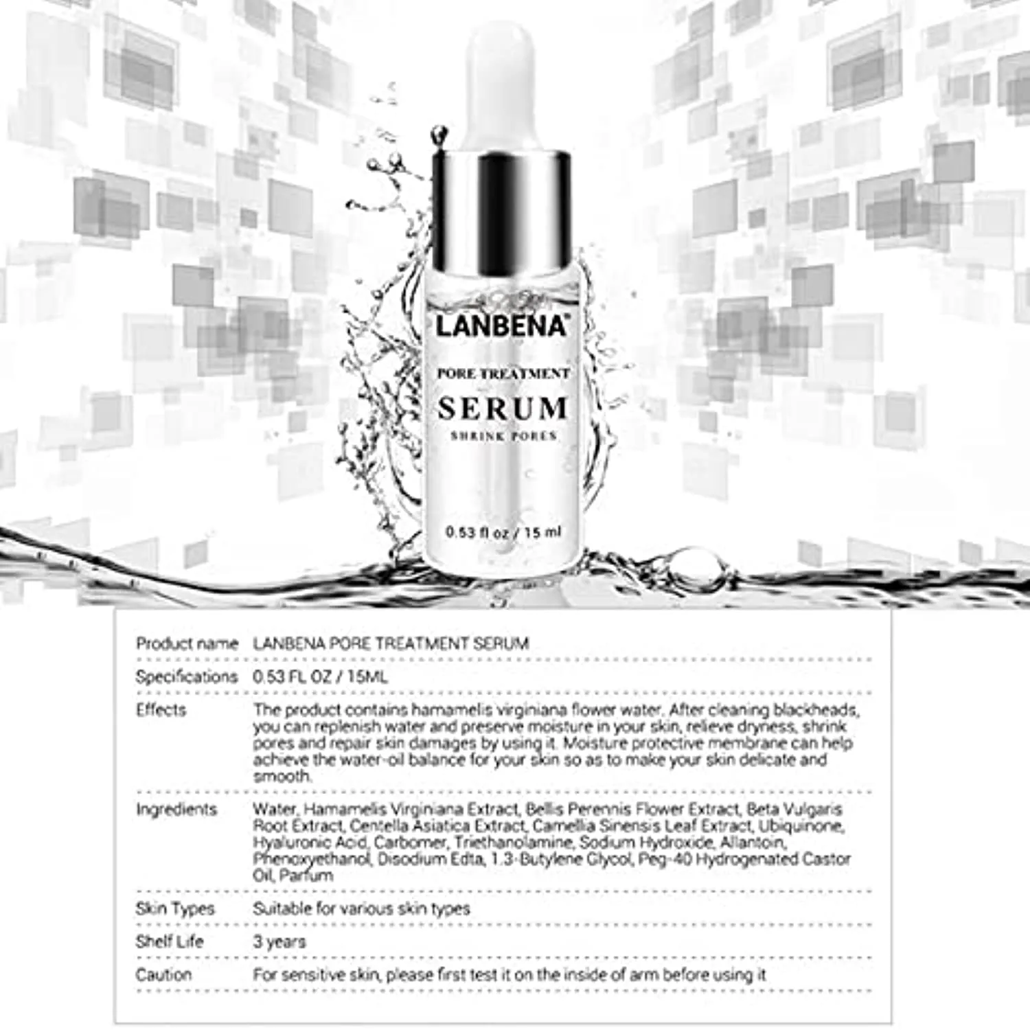 LANBENA Pore Skin Care Serum Facial Essence for Shrinking Pores -Relieving Dryness - Oil Control Firming - Moisturizing