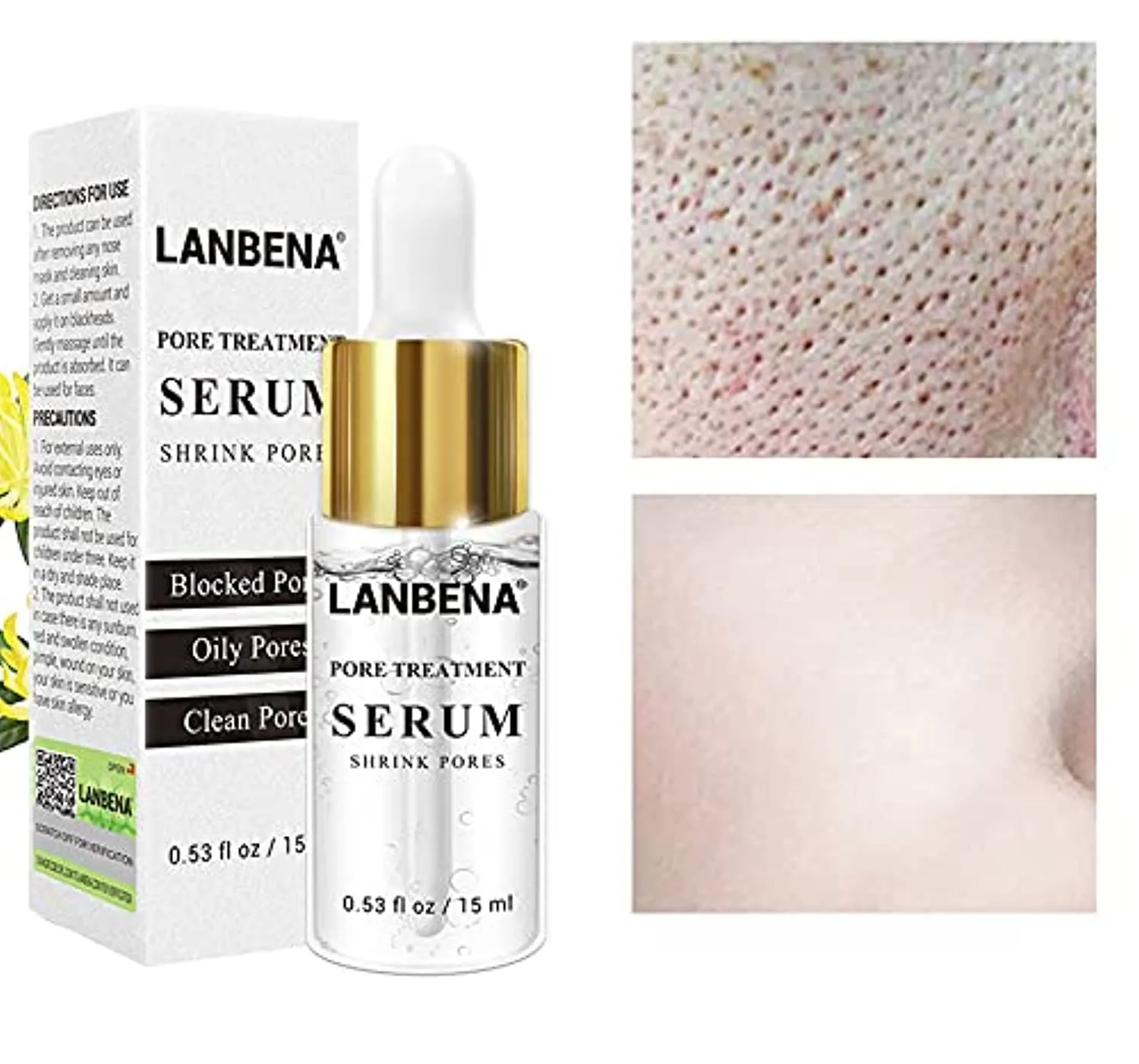 LANBENA Pore Skin Care Serum Facial Essence for Shrinking Pores -Relieving Dryness - Oil Control Firming - Moisturizing