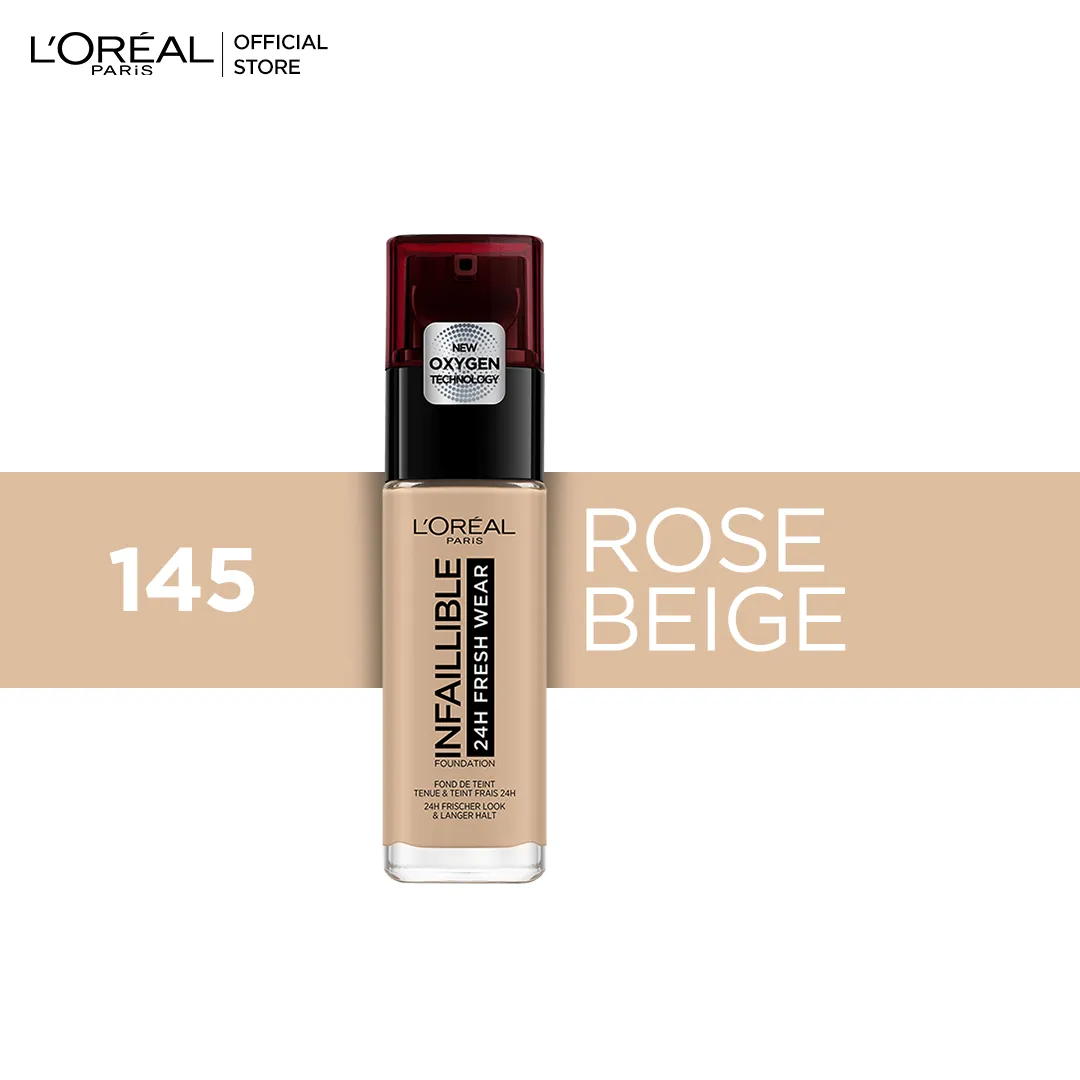 Loreal Infallible Liquid Foundation 24H Fresh Wear - 145 Beige Rose