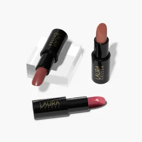 Modern Classic Cream Lipstick Trio (Mauve Majesty, Real Rosy, Novel Neutral)