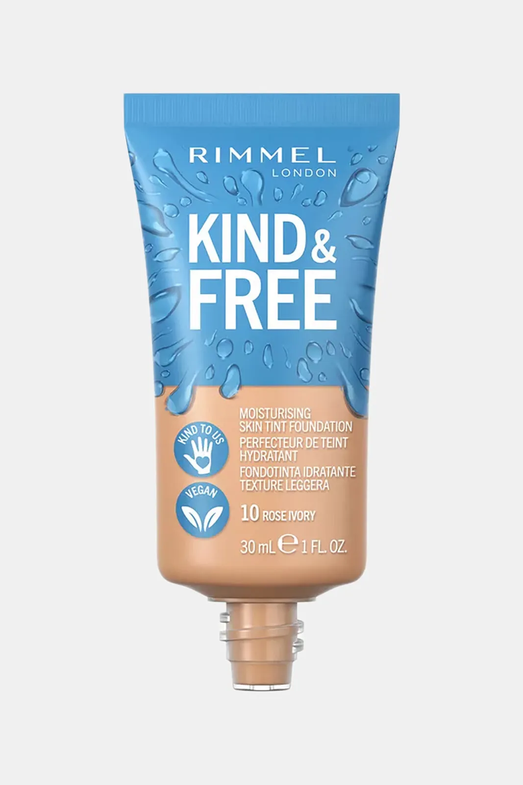 Rimmel Kind & Free Skin Tint Liquid Foundation - 010 Rose Ivory