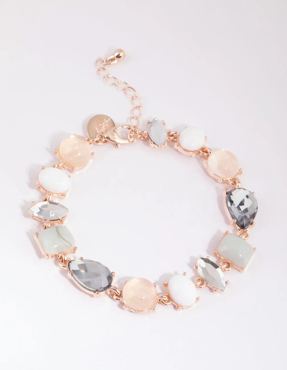 Rose Gold Mixed Shape Stone Bracelet