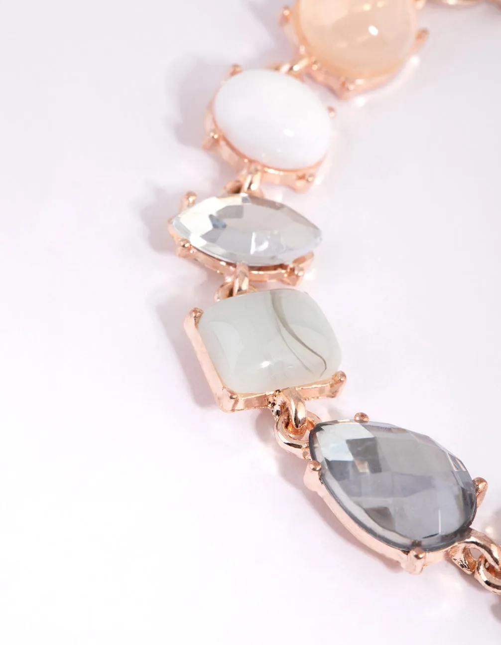 Rose Gold Mixed Shape Stone Bracelet