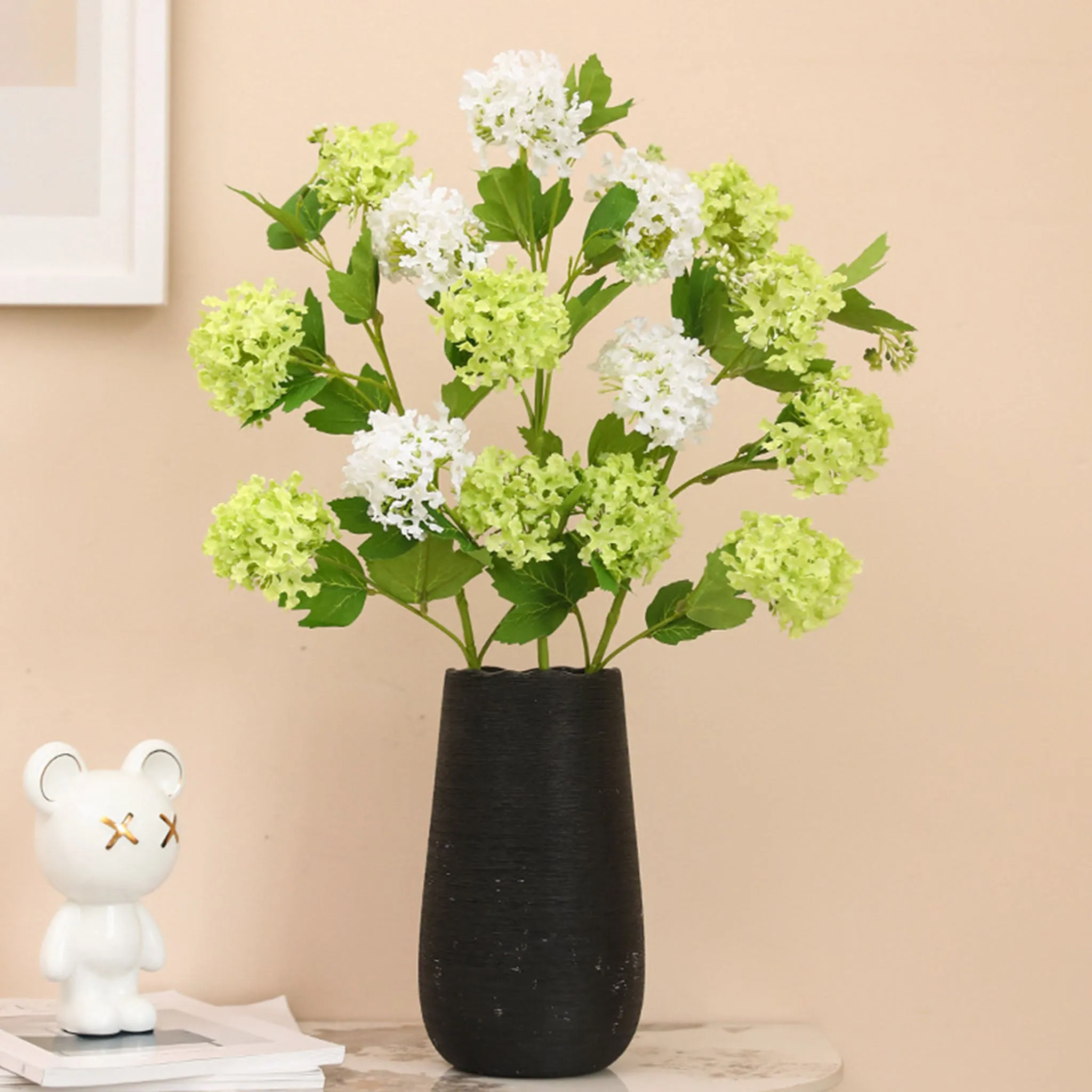 Tall Stem Artificial Silk Hydrangea Spray Flowers