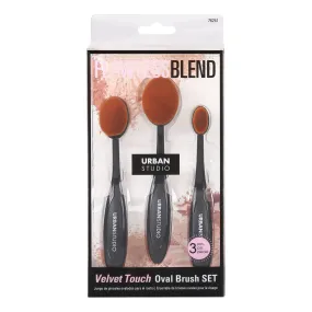 Urban Studio Velvet Touch Oval Facial Brush Set (3 pcs)