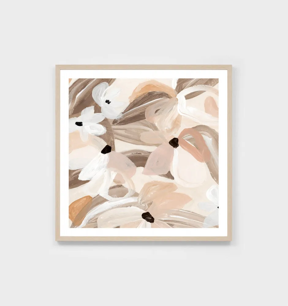 Warranbrooke Abstract Daisies Framed Print in Blush