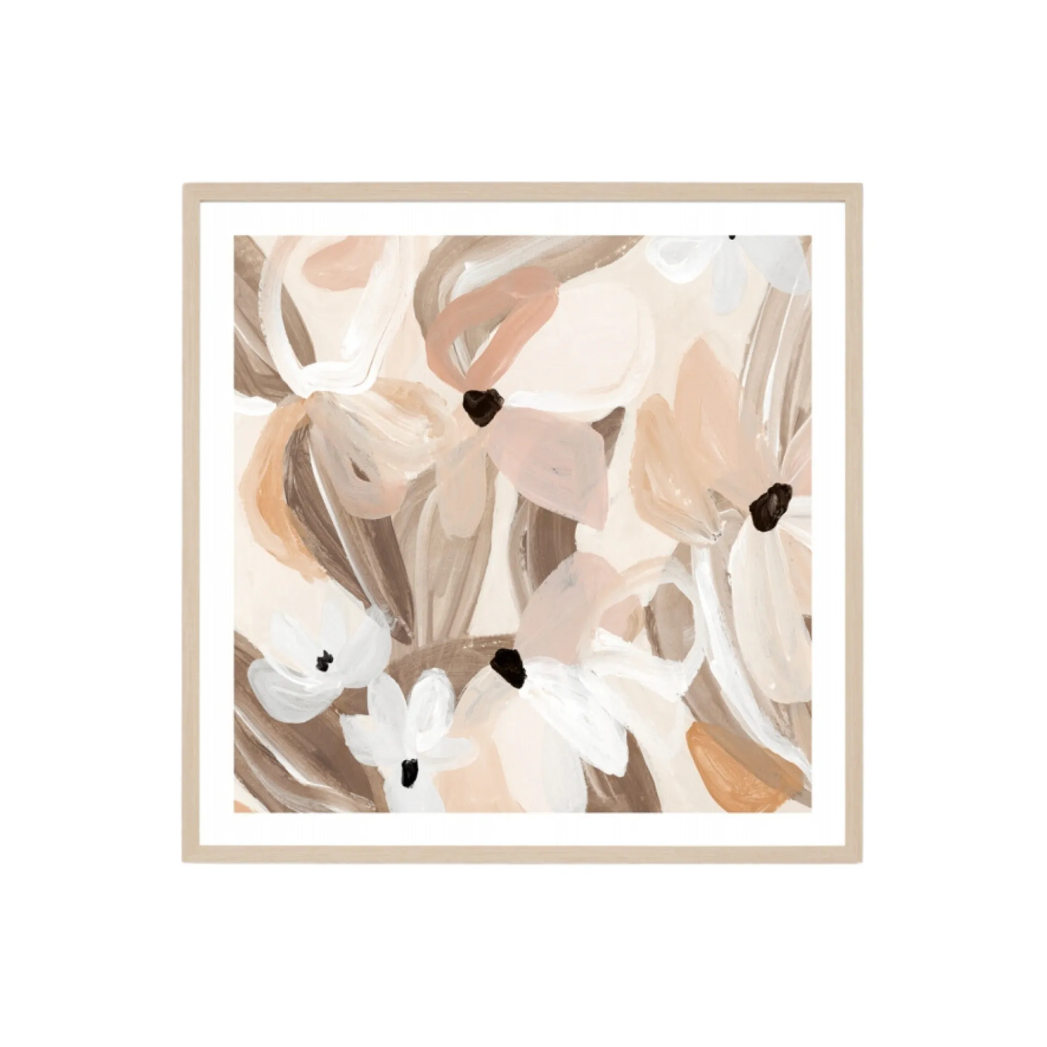 Warranbrooke Abstract Daisies Framed Print in Blush